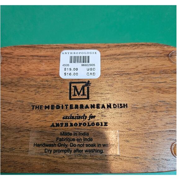 Anthropologie The Mediterranean Dish Acacia Wood Salt Pepper Cellar NEW tags - Picture 4 of 8